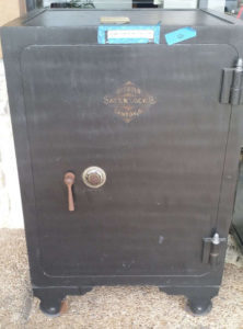 Antique Diebold Bankers Safe with Dial Lock and Shelving Closed Door Dimensions Exterior H42 x W33.5 x D30 Interior H34 x W24 x D20