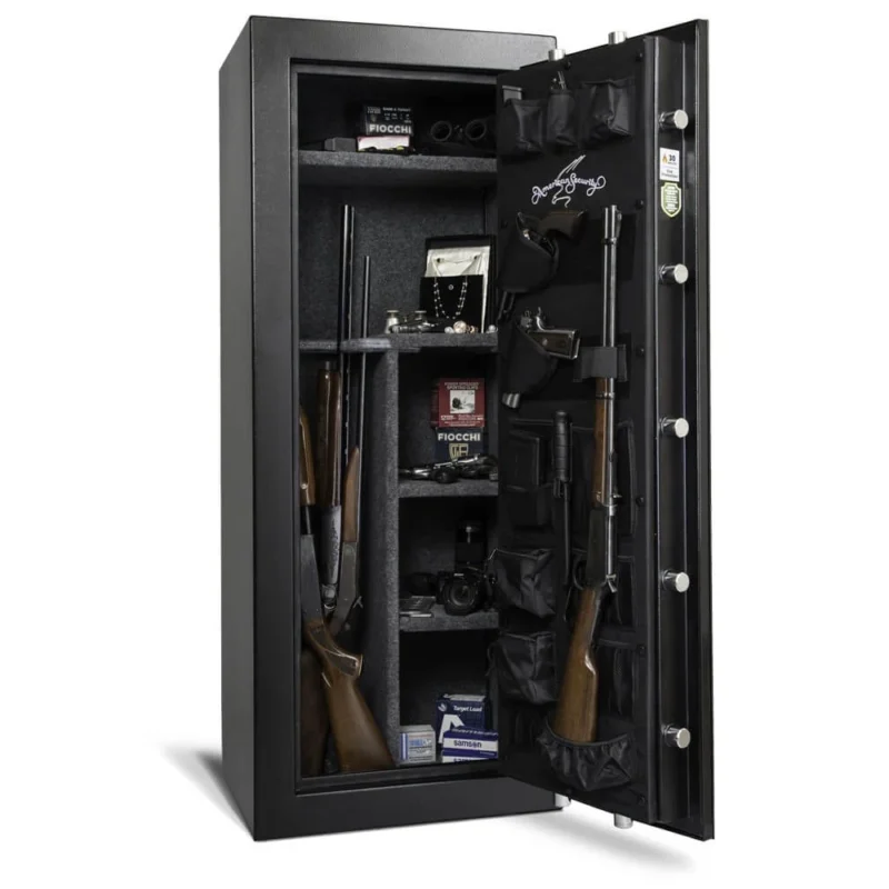 Open view of a TF5924 American Security gun safe from Houston Safe and Lock