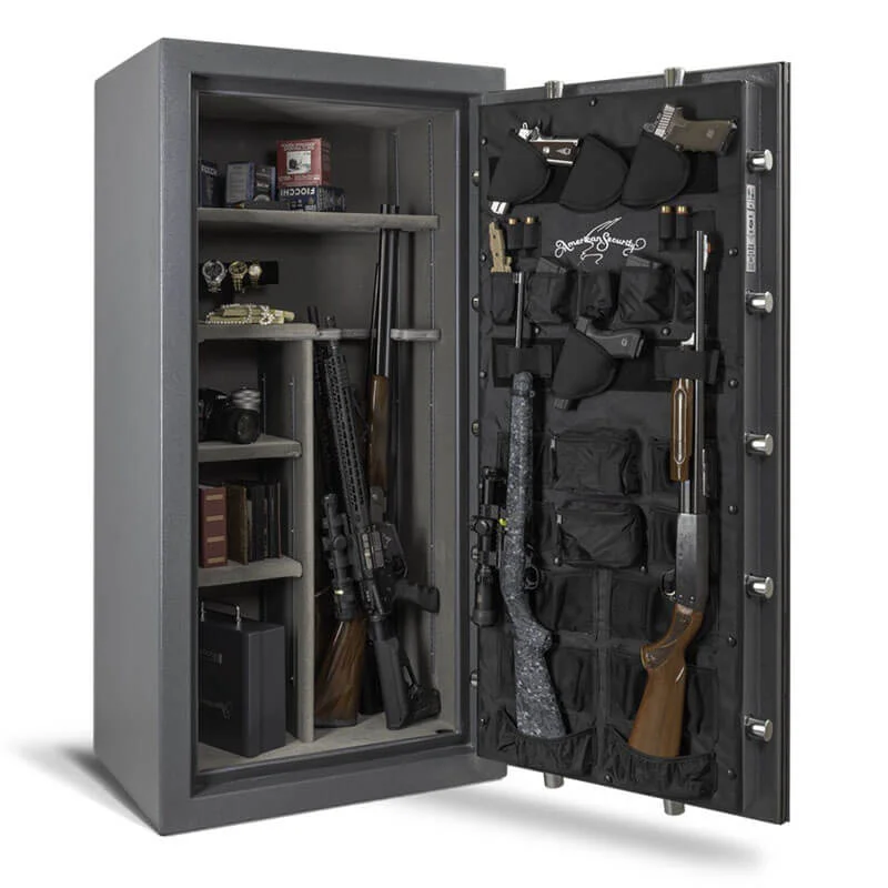Open view of an NF6032 American Security gun safe from Houston Safe and Lock